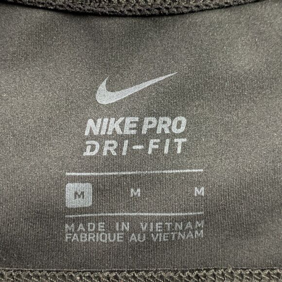 Nike Pro Tank Top Womens Medium Black Dri-Fit Abstract Print Performance Swoosh - Picture 9 of 11